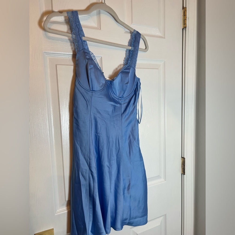 ASTR the Label Alva Mini Dress in Blue - Picture 2 of 4